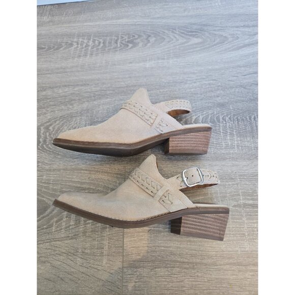 Lucky brand feyn suede light tan clog womans sz 6.5 - Picture 3 of 6